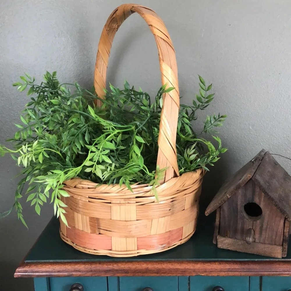 Vintage Estate Midcentury Wicker Basket